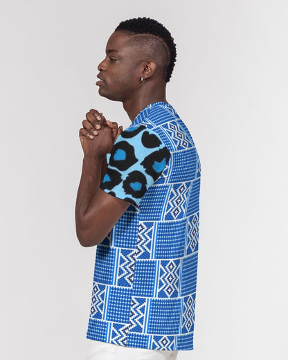 Blue leopard kente Men's Everyday Pocket Tee