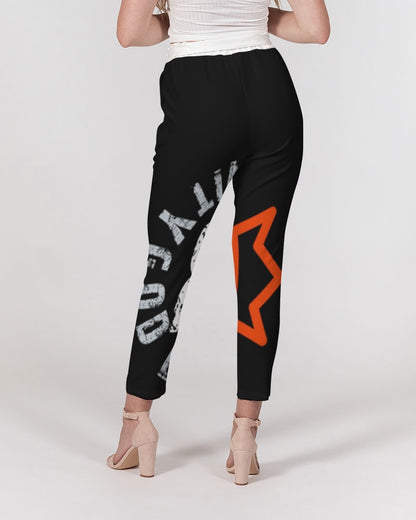 red UNITYGOD Logo Women's Belted Tapered Pants