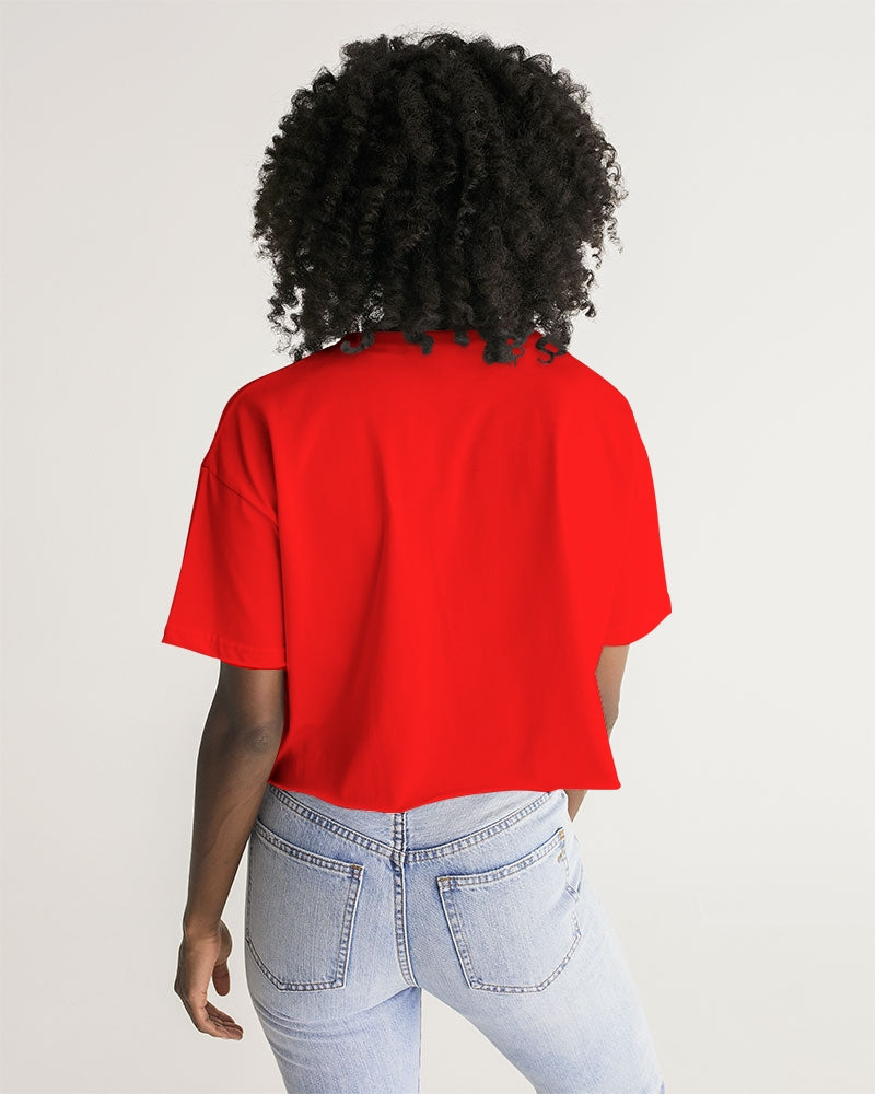 Poly By Nature Women's All-Over Print Lounge Cropped Tee