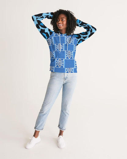 Blue leopard kente Women's Hoodie