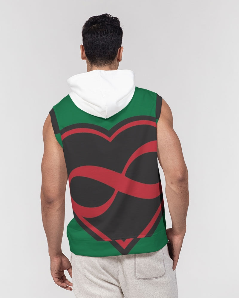 Black polyamorous flag Men's Premium Heavyweight Sleeveless Hoodie