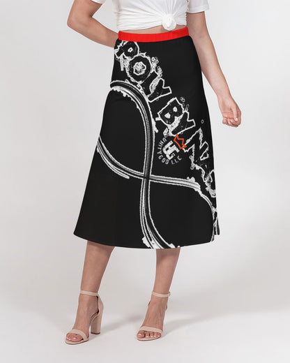 Poly By Nature Women's All-Over Print A-Line Midi Skirt