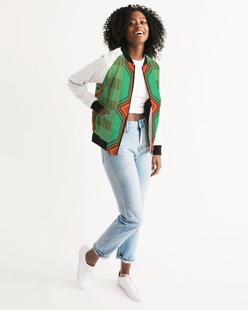 Kente variant 1 Women's Bomber Jacket