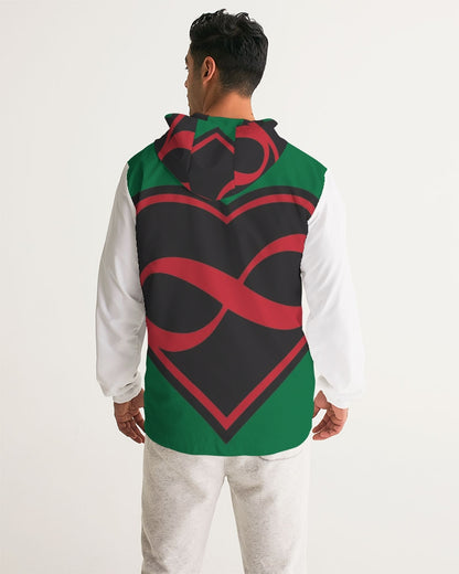 Black polyamorous flag Men's Windbreaker