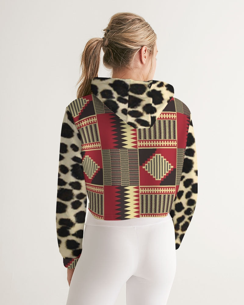 BRW Kente Women's Cropped Hoodie