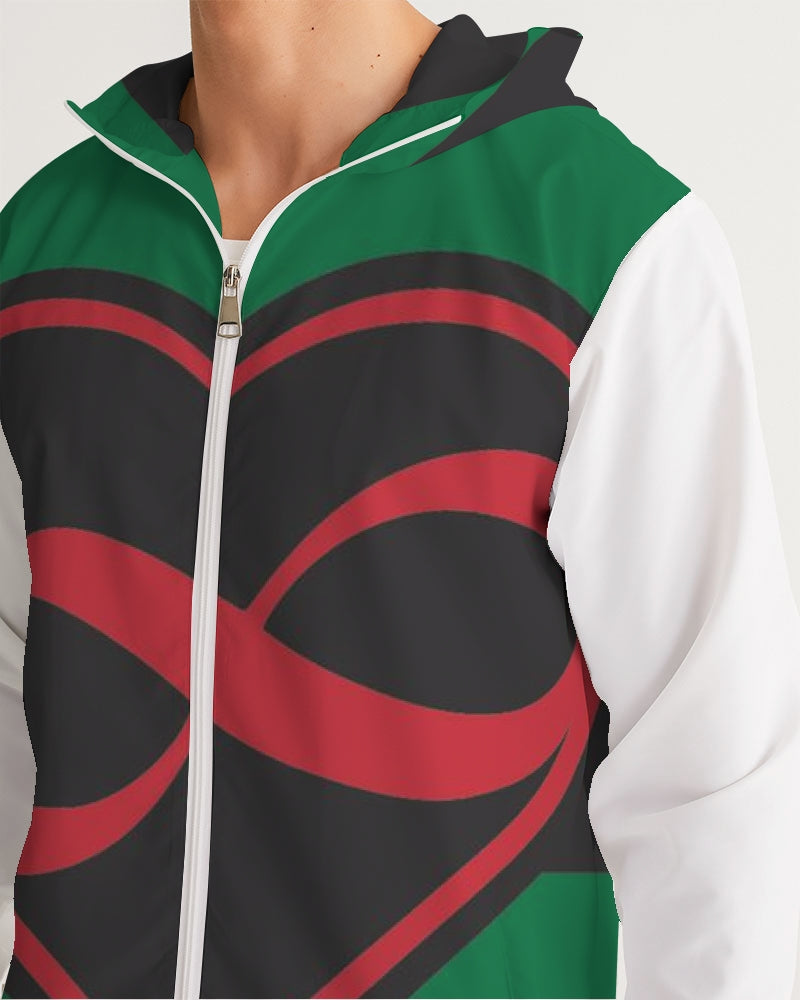 Black polyamorous flag Men's Windbreaker