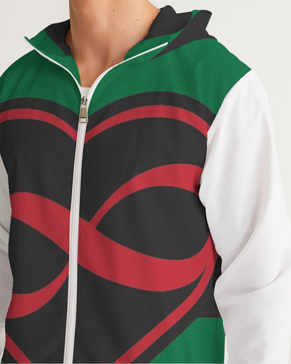 Black polyamorous flag Men's Windbreaker