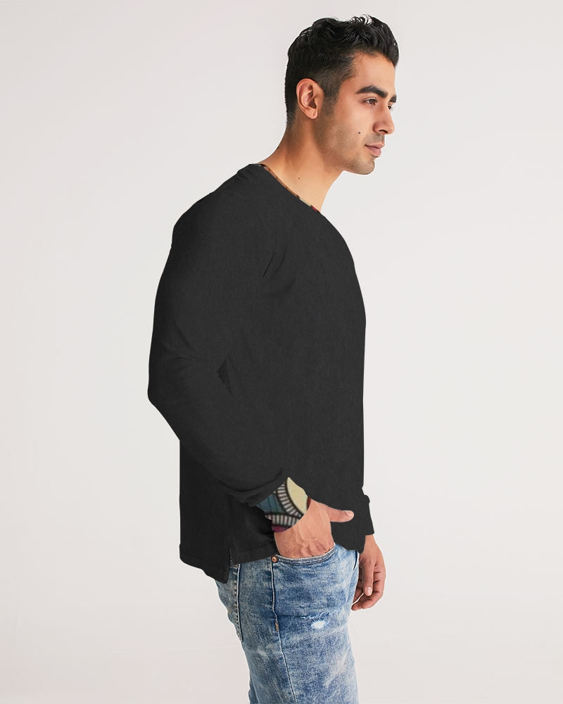Black classic Kente Men's Long Sleeve Tee