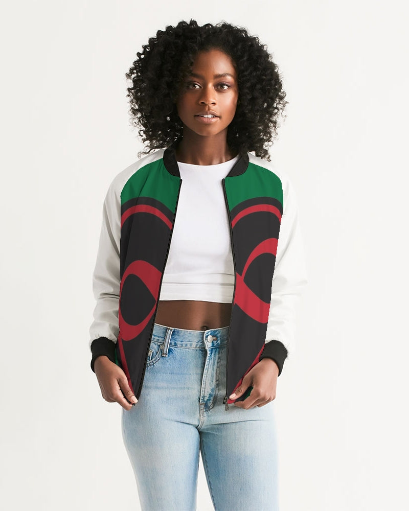Black polyamorous flag Women's Bomber Jacket