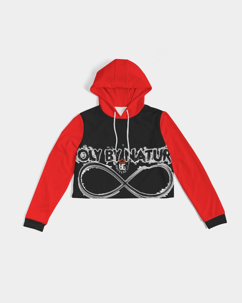 Poly By Nature Women's All-Over Print Cropped Hoodie