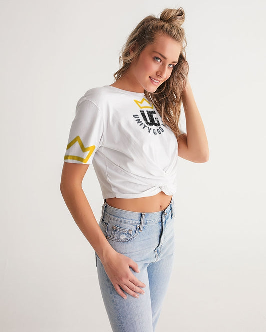 UNITYGOD Logo 4 Women's Twist-Front Cropped Tee