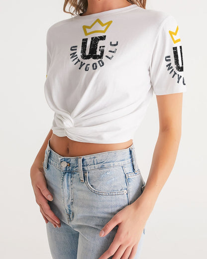 UNITYGOD Logo 4 Women's Twist-Front Cropped Tee