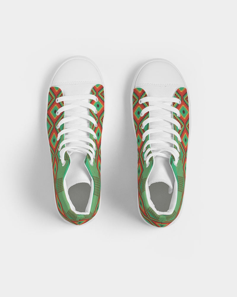Kente variant 1 Men's Hightop Canvas Shoe