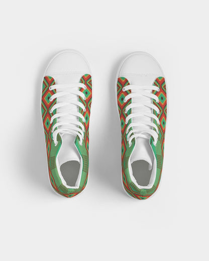 Kente variant 1 Men's Hightop Canvas Shoe