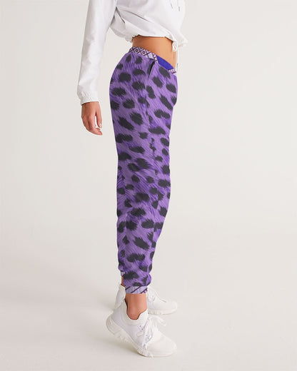 Purple Leopard Women's Track Pants