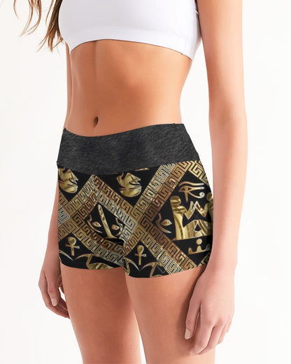 Regal Panther Women's Mid-Rise Yoga Shorts