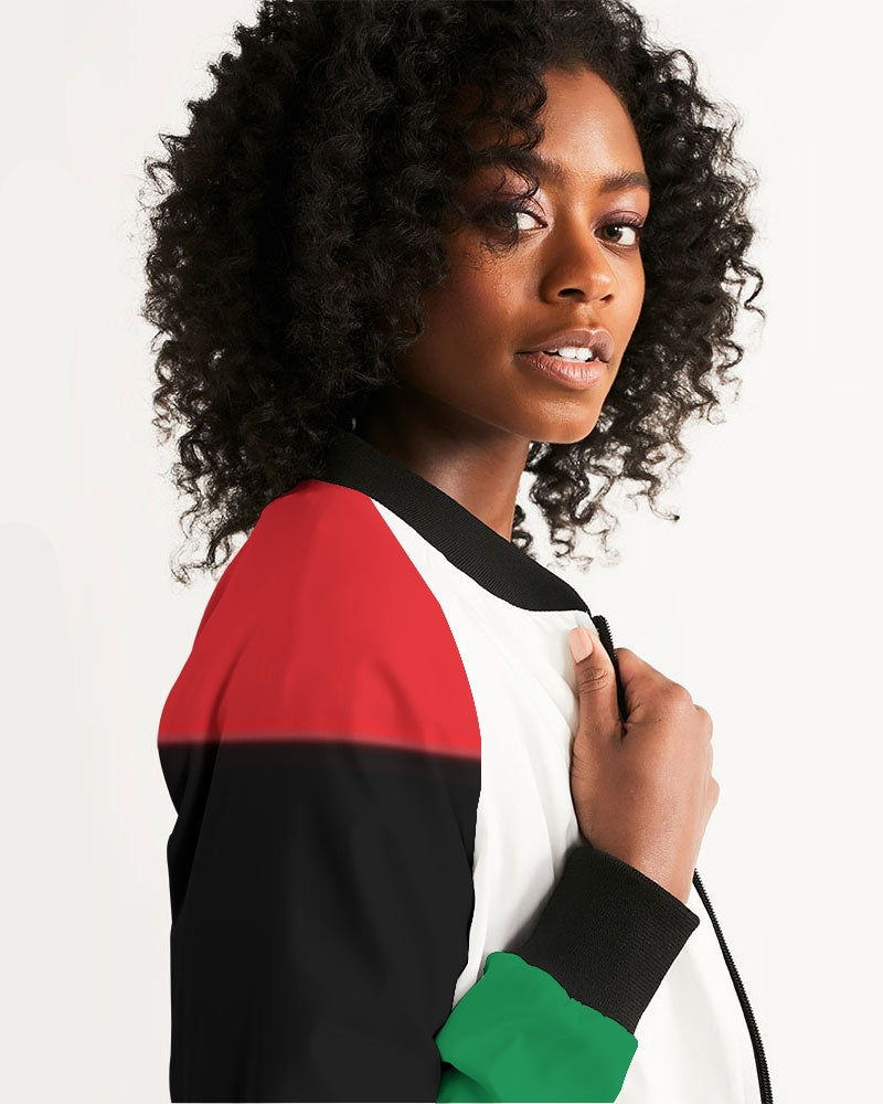 Pan African continental symbol Women's Bomber Jacket