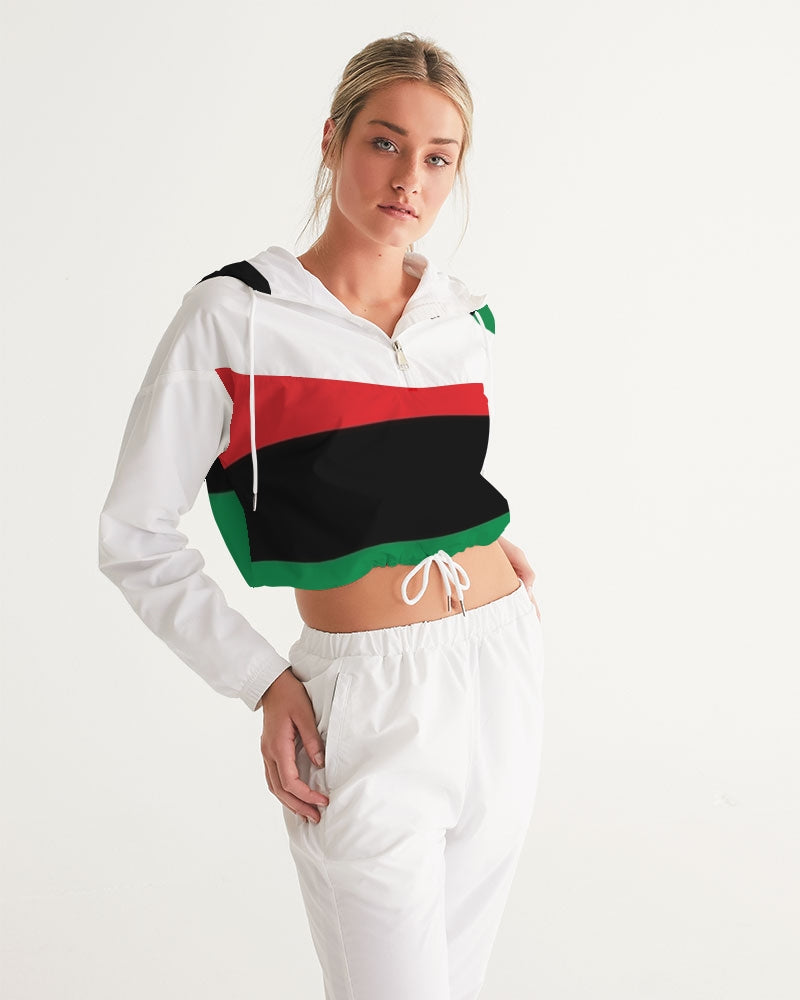 Pan African continental symbol Women's Cropped Windbreaker