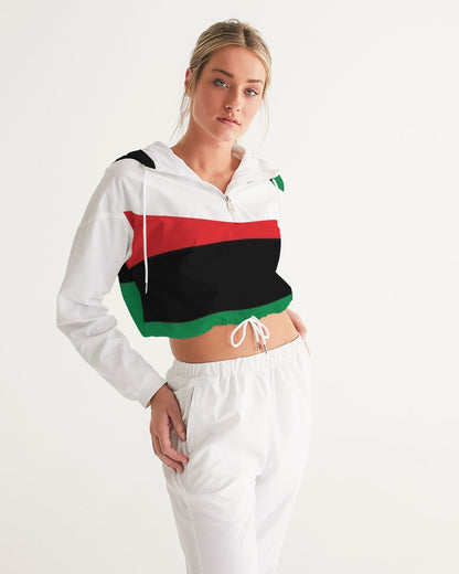 Pan African continental symbol Women's Cropped Windbreaker