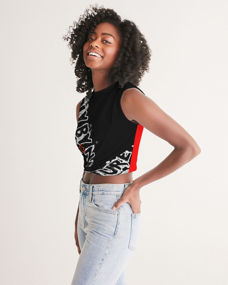 Poly By Nature Women's  All-Over Print Twist-Front Tank