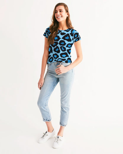 Blue leopard kente Women's Tee
