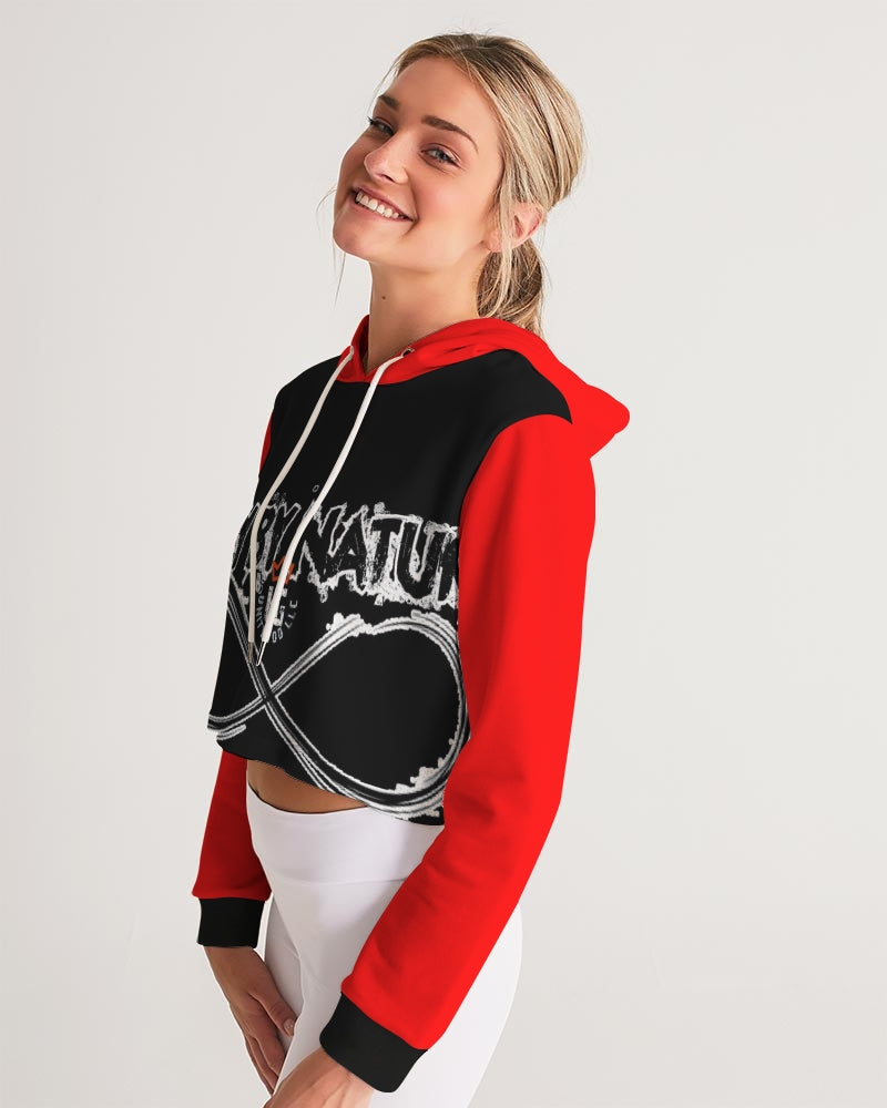 Poly By Nature Women's All-Over Print Cropped Hoodie