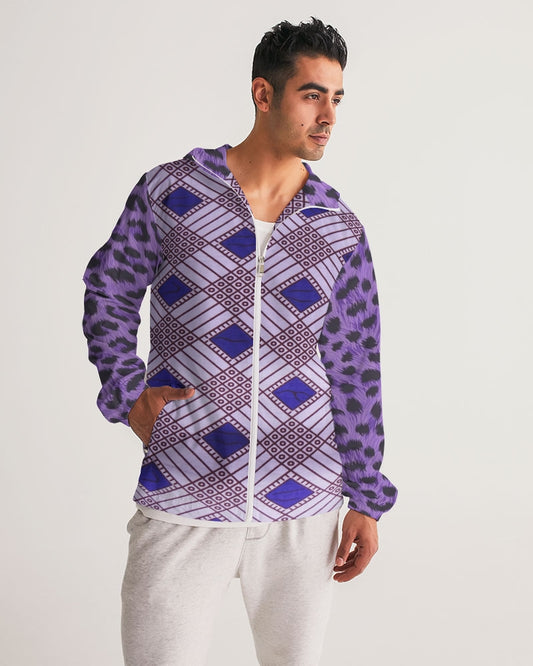 Purple Leopard Men's Windbreaker