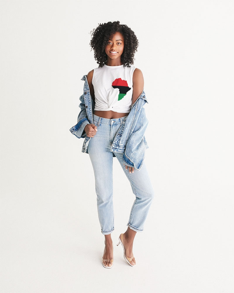 Pan African continental symbol Women's Twist-Front Tank