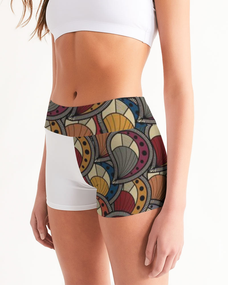 Classic Kente Women's Mid-Rise Yoga Shorts