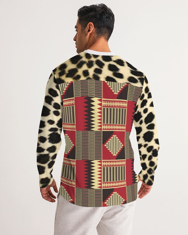 BRW Kente Men's Long Sleeve Sports Jersey