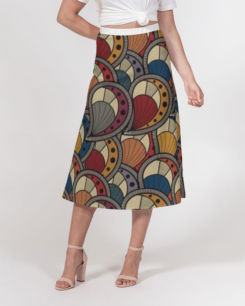 Classic Kente Women's A-Line Midi Skirt
