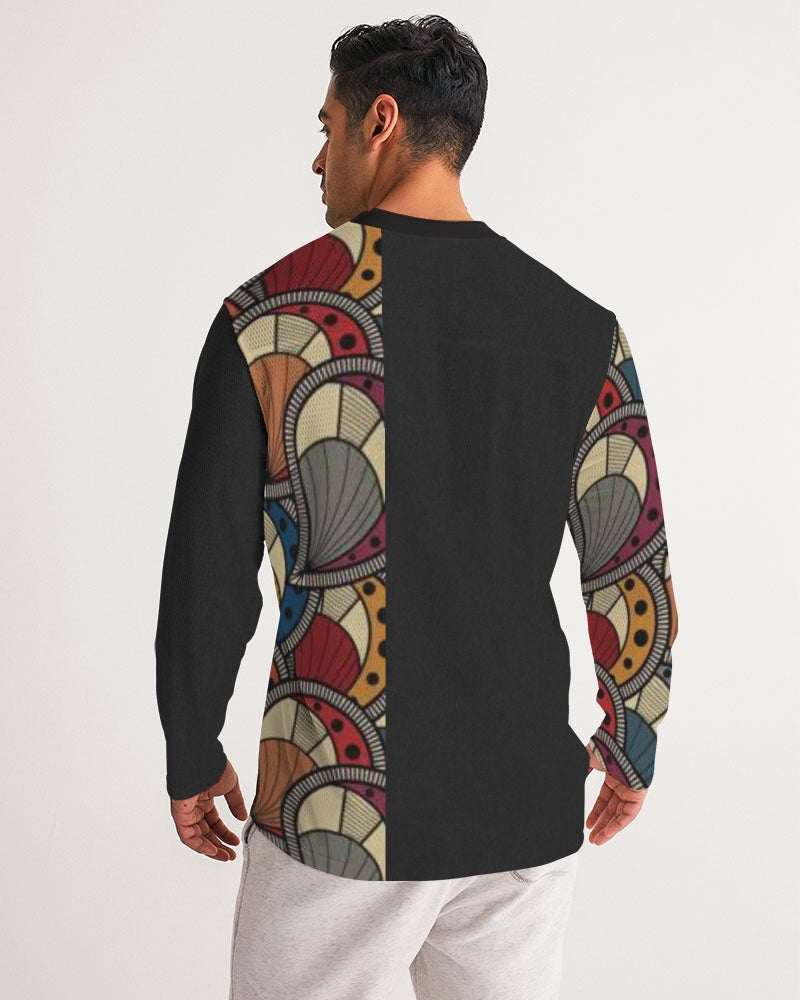 Black classic Kente Men's Long Sleeve Sports Jersey