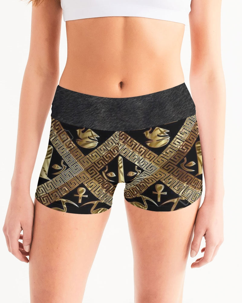 Regal Panther Women's Mid-Rise Yoga Shorts