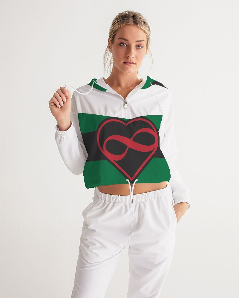 Black polyamorous flag Women's Cropped Windbreaker