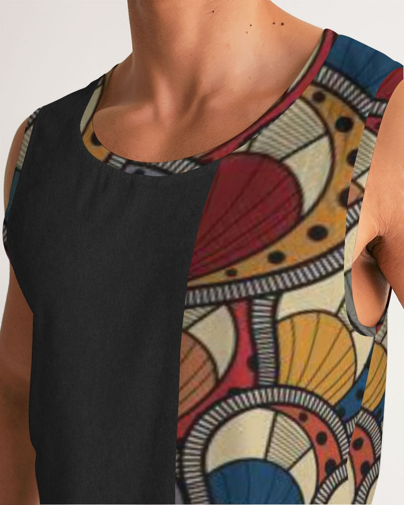 Black classic Kente Men's Sports Tank