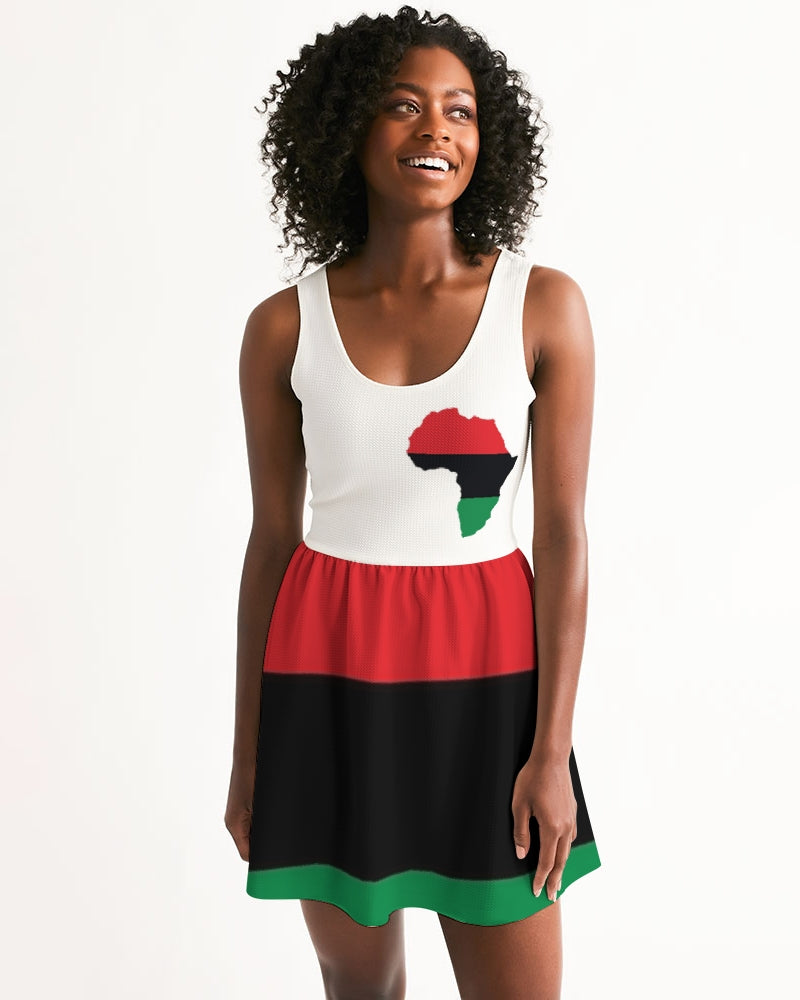 Pan African continental symbol Women's Scoop Neck Skater Dress