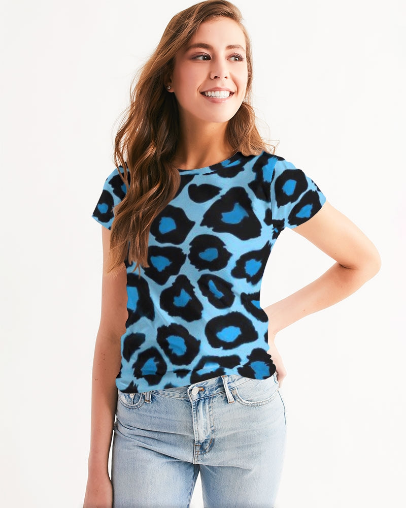 Blue leopard kente Women's Tee