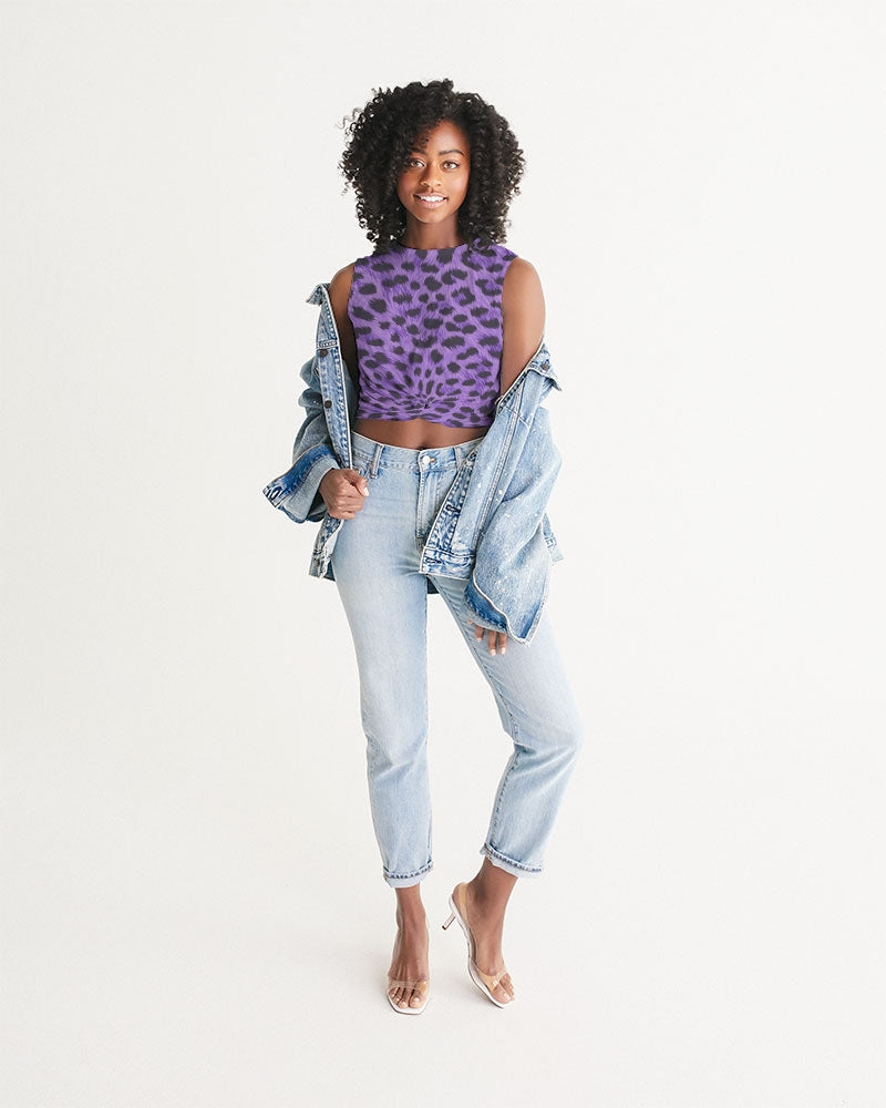 Purple Leopard Women's Twist-Front Tank
