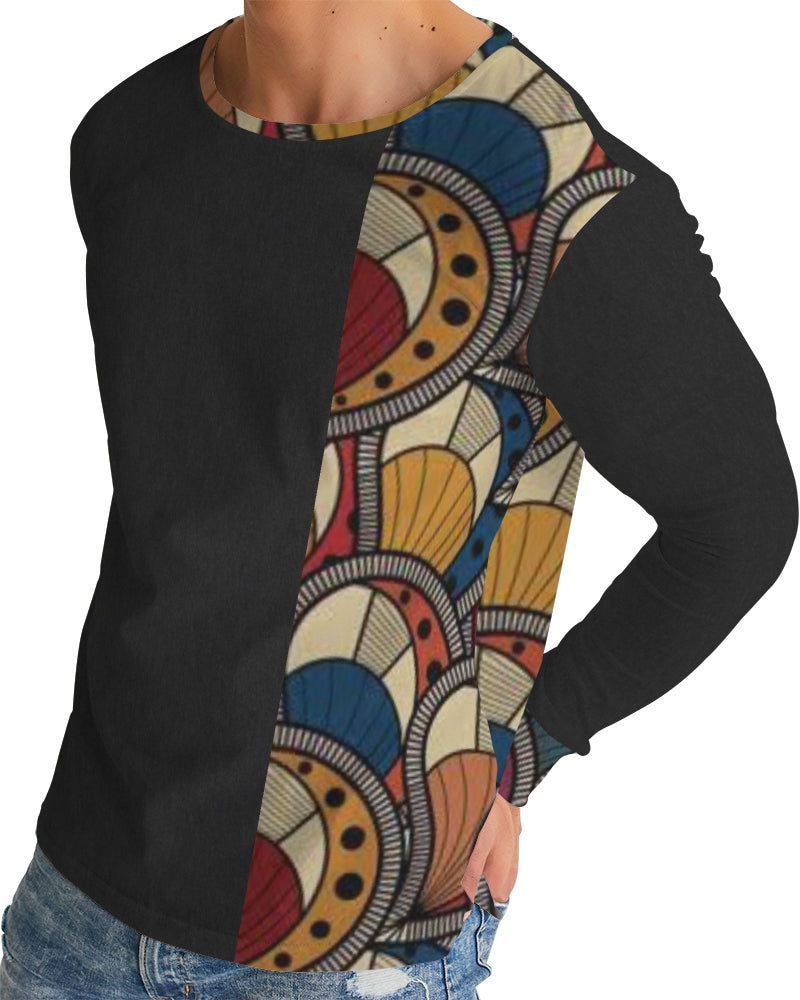 Black classic Kente Men's Long Sleeve Tee