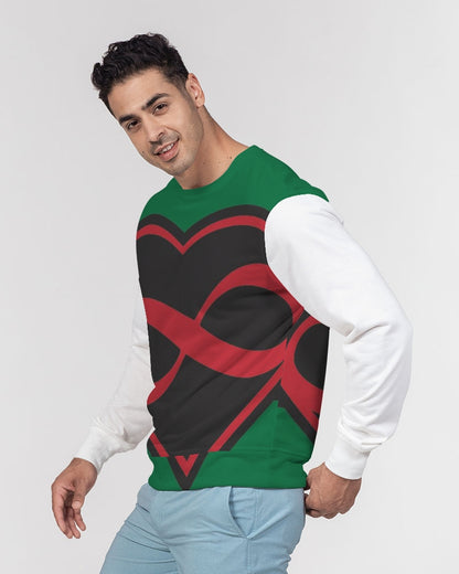 Black polyamorous flag Men's Classic French Terry Crewneck Pullover