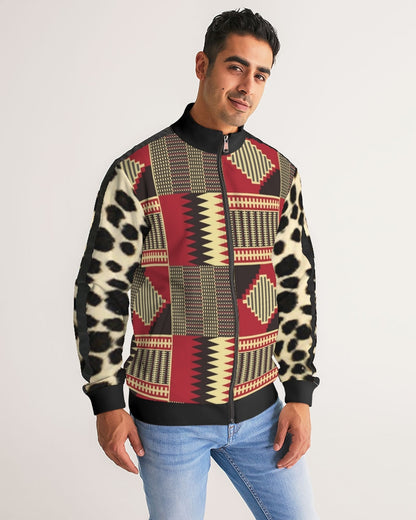BRW Kente Men's Stripe-Sleeve Track Jacket