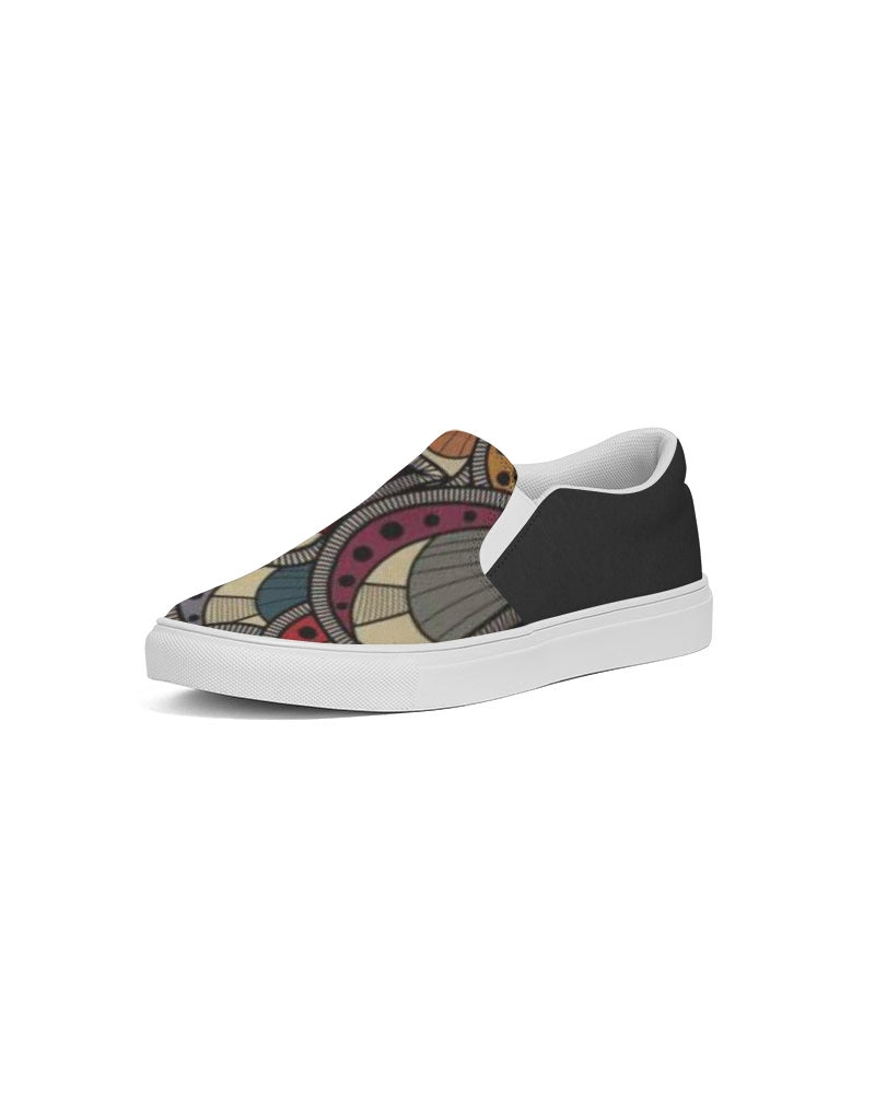 Black classic Kente Men's Slip-On Canvas Shoe