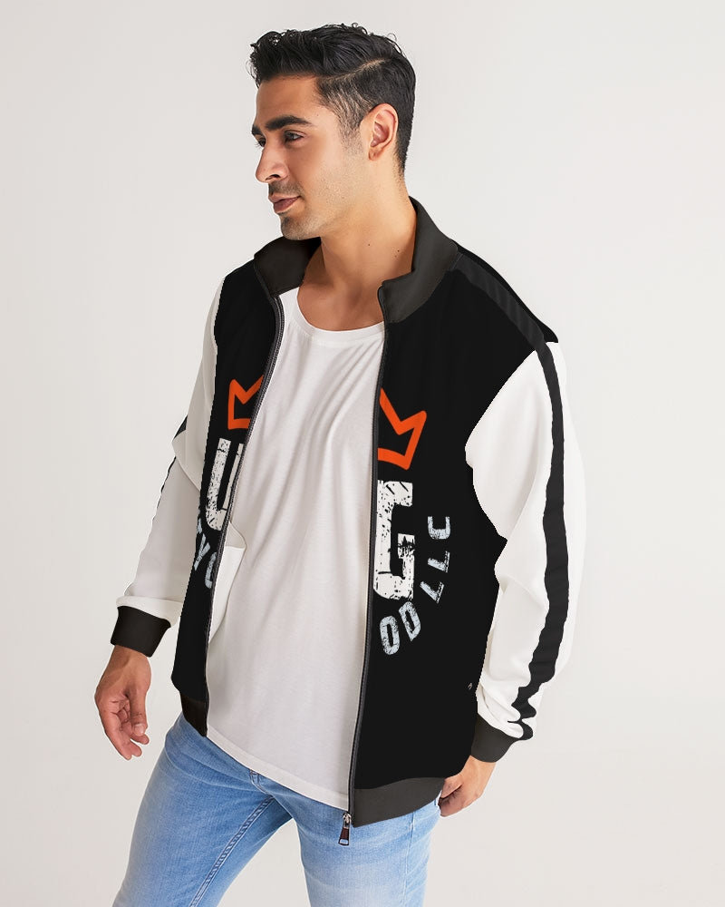 red UNITYGOD Logo Men's Stripe-Sleeve Track Jacket