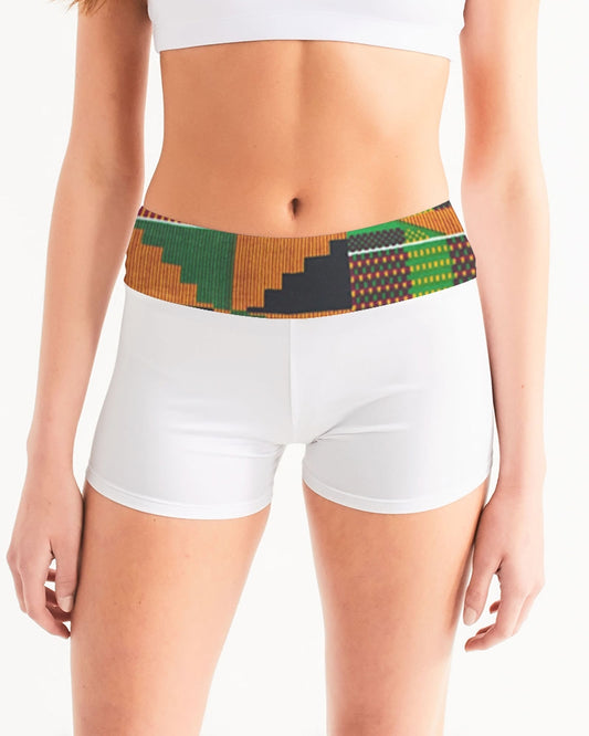 Kente Women's Mid-Rise Yoga Shorts