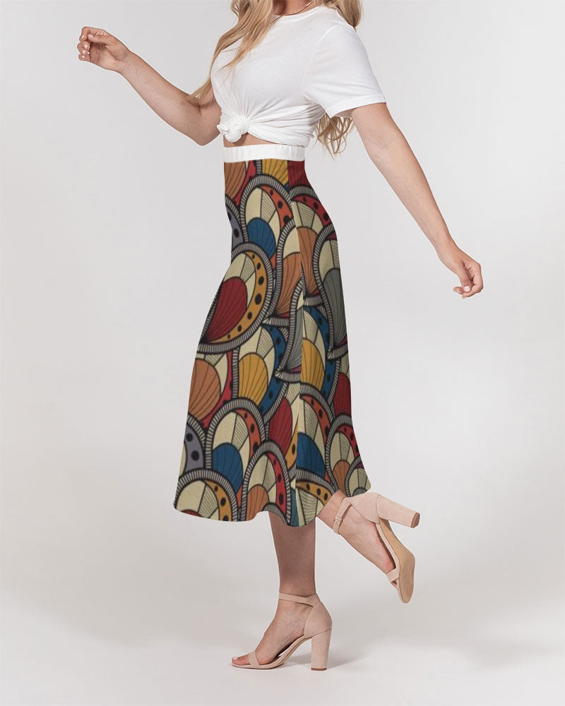 Classic Kente Women's A-Line Midi Skirt