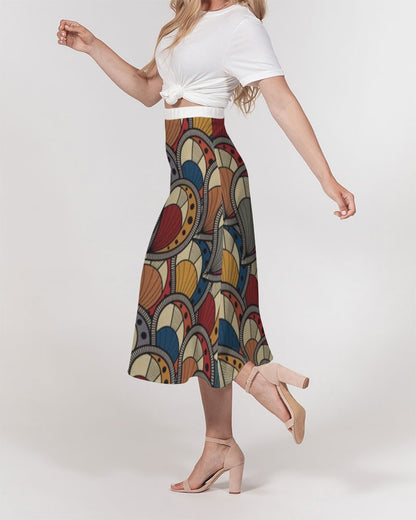 Classic Kente Women's A-Line Midi Skirt
