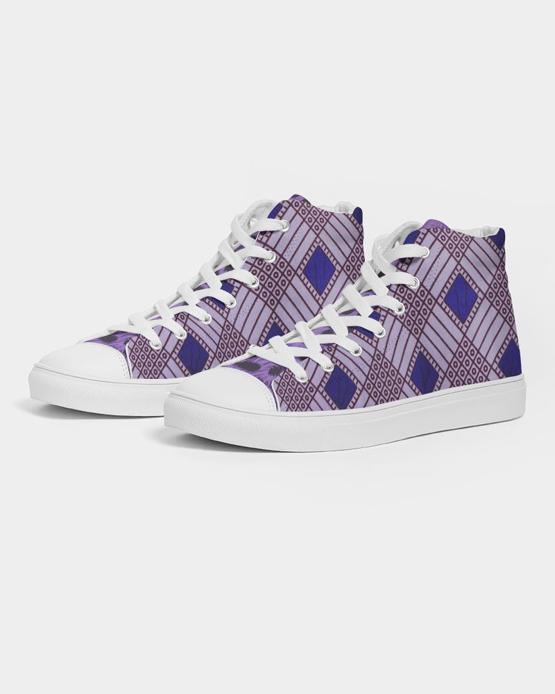 Purple Leopard Women's Hightop Canvas Shoe