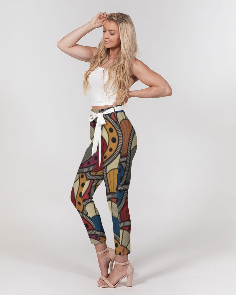 Classic Kente Women's Belted Tapered Pants