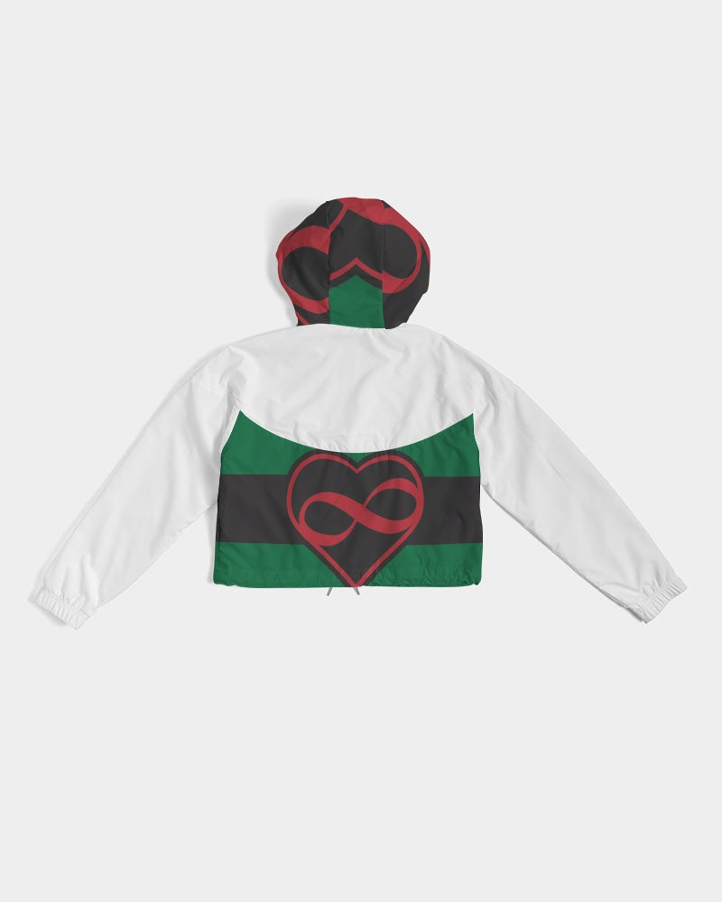 Black polyamorous flag Women's Cropped Windbreaker