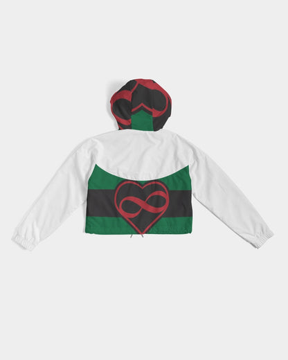Black polyamorous flag Women's Cropped Windbreaker